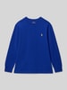 Polo Ralph Lauren Teens Shirt met lange mouwen, ronde hals en labelstitching Blauw