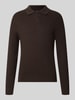 MCNEAL Gebreide pullover met polokraag en korte knoopsluiting Chocoladebruin