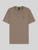 BOSS Green męski t-shirt o kroju regular fit z mieszanki bawełny Khaki