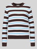 Jake*s Casual sweter o kroju regular fit z prążkowanym wzorem Czekoladowy