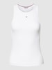 Tommy Jeans Tanktop in Ripp-Optik Modell 'ESSENTIAL' Weiß