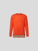 Maison Flaneur Pullover mit Kontrastbesatz Orange