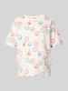 Jake*s Casual Pyjama-Oberteil im Allover-Look mit Rundhalsausschnitt Offwhite