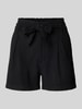 Only Regular fit korte broek met strikceintuur, model 'LARIS' Zwart