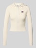 Tommy Jeans Slim Fit Strickjacke mit Raglanärmeln Offwhite