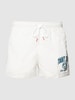 Tommy Hilfiger Zwembroek met labelprint, model 'SHORT DRAWSTRING' Wit