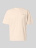 PEGADOR Oversized T-Shirt mit Label-Stitching Sand