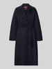 Max Mara Studio regular fit lange wollen jas met kasjmier model 'CLES' Donkerblauw