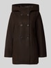 VERO MODA lange wollen jas met capuchon Chocoladebruin