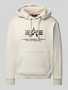 Alpha Industries Hoodie met logo en kangoeroezak Lichtgrijs
