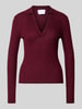 Style Icon Collection Ribgebreide pullover van wol  Bordeaux