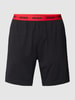 HUGO Sweatshorts met logo in band Zwart