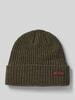 Barts Beanie met labeldetail, model 'WILBERT' Olijfgroen