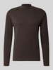 DRYKORN Longsleeve mit Stehkragen Modell 'MORITZO' Dunkelbraun
