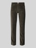 Brax Corduroy broek in 5-pocketmodel, model 'Cadiz' Olijfgroen