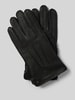 Pearlwood Handschuhe aus Leder mit Label-Detail Black