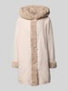 PETITE M. Keerbaar jack van imitatiebont met capuchon en steekzakken Ecru