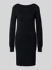 Vero Moda Loose Fit Strickkleid mit U-Boot-Ausschnitt Modell 'LEFILE' Black