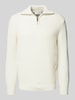 SELECTED HOMME Gebreide pullover met ribboorden, model 'LAND' Offwhite