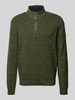 camel active Gebreide pullover met ribboorden Olijfgroen