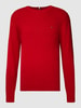 Tommy Hilfiger Sweter z dzianiny z wyhaftowanym logo Czerwony