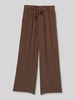 Tom Tailor Denim Wide Leg Hose aus reiner Viskose Schoko Melange