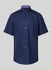 Eterna Modern fit zakelijk overhemd met borstzak Marineblauw