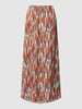 B.Young Maxirok van pure viscose met all-over motief, model 'Joella' Roestrood