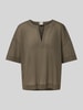 MM Bluzka o kroju relaxed fit z kołnierzem z lamówką model ‘FIDATO’ Oliwkowy