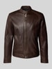 Strellson Regular Fit Lederjacke aus Lammnappa Modell 'PIERS' Dunkelbraun