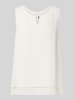 Vera Mont A-Linien Blusentop mit Seitenschlitzen Offwhite