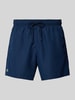 Lacoste Regular Fit Badeshorts mit Logo-Badge Dunkelblau