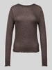 QS Longsleeve aus Viskose-Mix mit Muschelsaum Purple