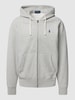 Polo Ralph Lauren Sweatjacke mit Label-Stitching Hellgrau meliert