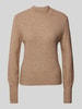 Vero Moda Regular Fit Strickpullover mit Ballonärmeln Modell 'PIPPA' Taupe