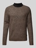 Jack & Jones Sweter z dzianiny z detalem z logo model ‘COSPACE’ Średniobrązowy