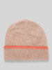 Christian Berg Woman Wollbeanie mit Umschlag in Ripp-Optik Sand Melange