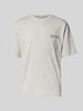 REVIEW T-Shirt mit Label-Print Hellgrau Melange