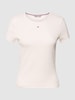 Tommy Jeans T-shirt met labelstitching Roze