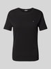 Tommy Hilfiger T-shirt met logostitching, model 'NEW SLIM CODY' Zwart