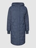 Jake*s Casual Steppmantel mit Strukturmuster Marineblau