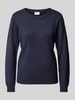 Vila Sweter z dzianiny z okrągłym dekoltem model ‘Viril’ Ciemnoniebieski