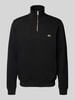 Lacoste Sweatshirt mit Troyer-Kragen Black