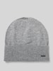 BOSS Beanie mit Label-Applikation Modell 'Lari' Hellgrau