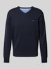 Fynch-Hatton Strickpullover mit Logo-Stitching Marine
