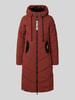 khujo Gewatteerde lange jas met capuchon, model 'ARIBAY' Donkerrood