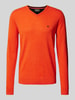 Fynch-Hatton Gebreide pullover met V-hals Oranje