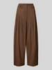 Raffaello Rossi Regular Fit Weite Hose mit Viskose-Woll-Anteil Modell 'MAYLA' Mittelbraun Mel