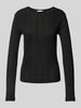 Tommy Hilfiger Longsleeve mit Lochstickerei und Logo-Stitching Black