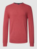 Christian Berg Men Pullover met wol in effen design Metallic roze gemêleerd
